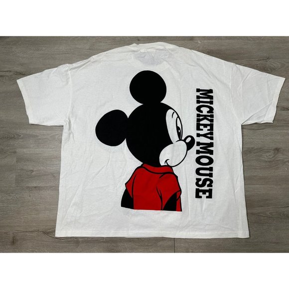 VTG New 90s Disney Designs Mickey Mouse T-Shirt Big Face Double Sided USA 4XL - Picture 3 of 7